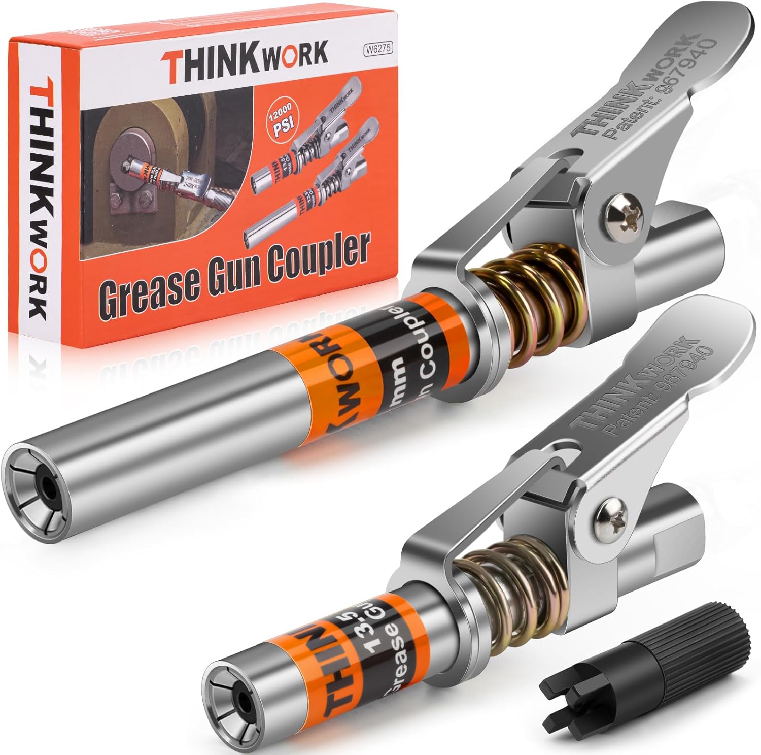 THINKWORK 2PC Grease Gun Coupler for Tight Spaces and Efficiency