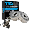 TRQ Rear Brake Drum & Shoe Kit Compatible with Chevy Silverado GMC