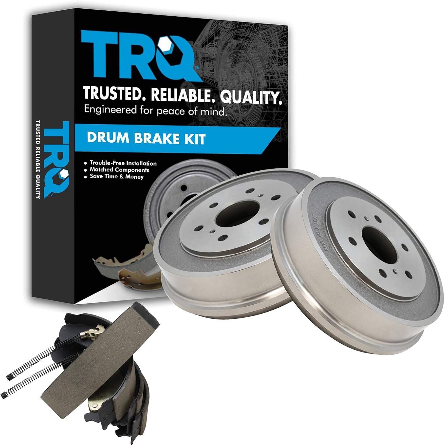 TRQ Rear Brake Drum & Shoe Kit for Chevy Silverado GMC Sierra