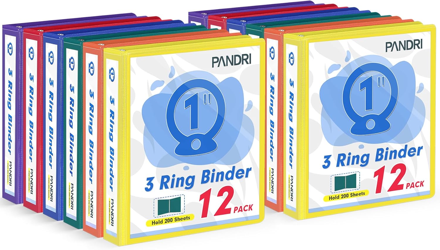 3 Ring Binder 1 Inch - Versatile 12 Pack for Home and Office