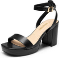 DREAM PAIRS Platform Heels for Women - Stable Chunky Open Toe