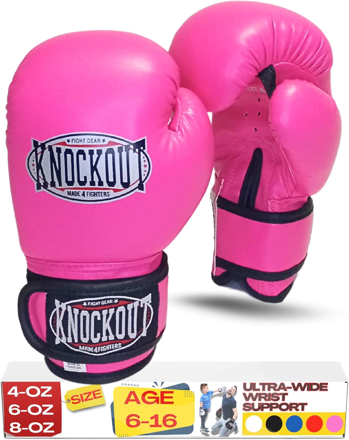 Ultimate Knockout: Youth Boxing Gloves with Wide Wrist Support