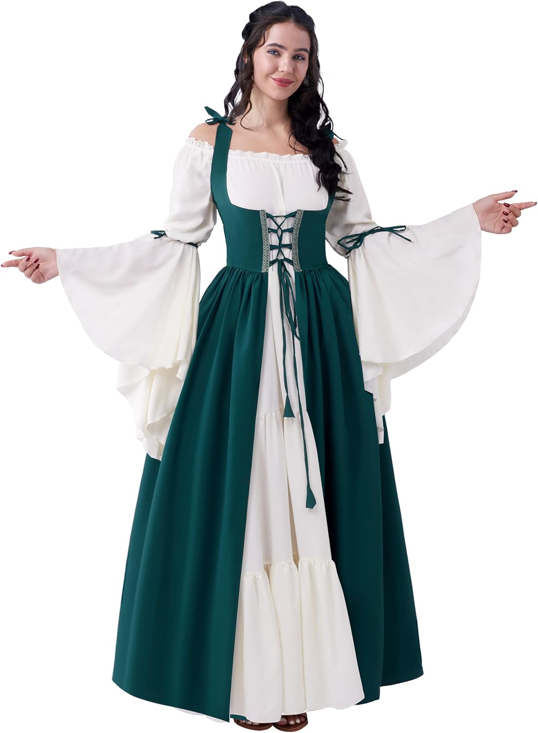 Renaissance Costume Women Corset Dress for Halloween Fun