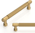 10 Pack Champagne Bronze Knurled Cabinet Pulls 5 in - Durable Kitchen