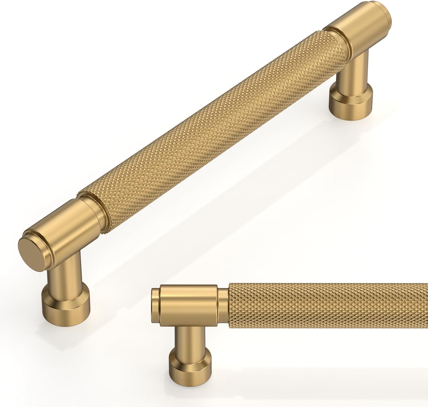 10 Pack Champagne Bronze Knurled Cabinet Pulls for Kitchen Use