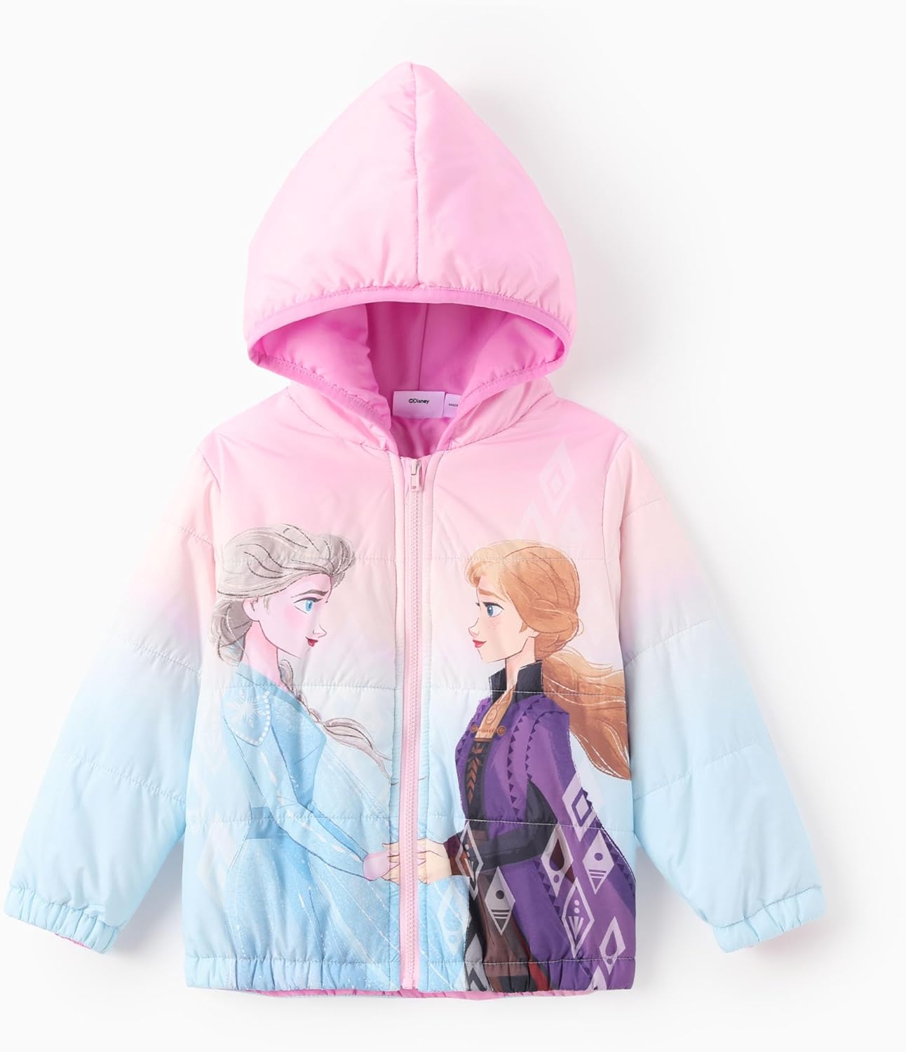 Disney Toddler Puffer Jacket with Elsa and Minnie Mouse Design