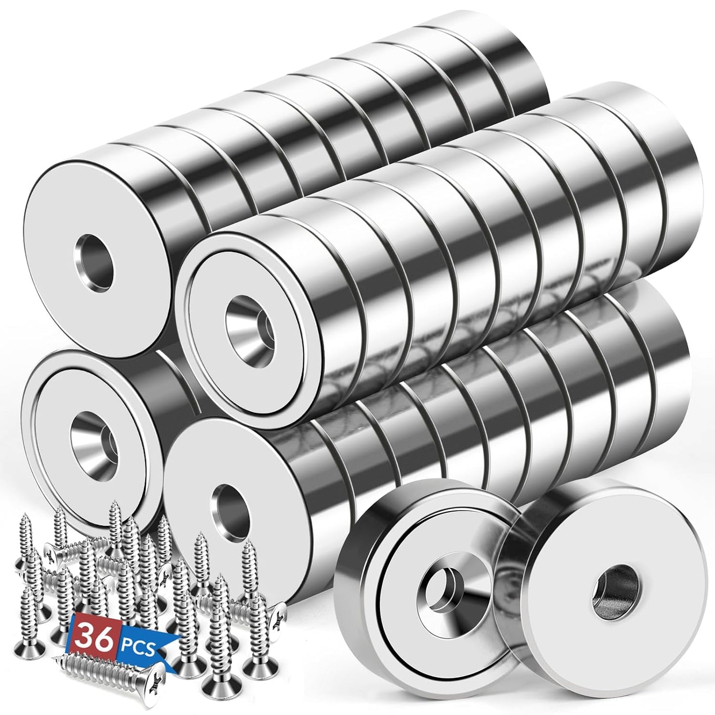 LOVIMAG 36Pcs Neodymium Cup Magnets with 20lbs Holding Power