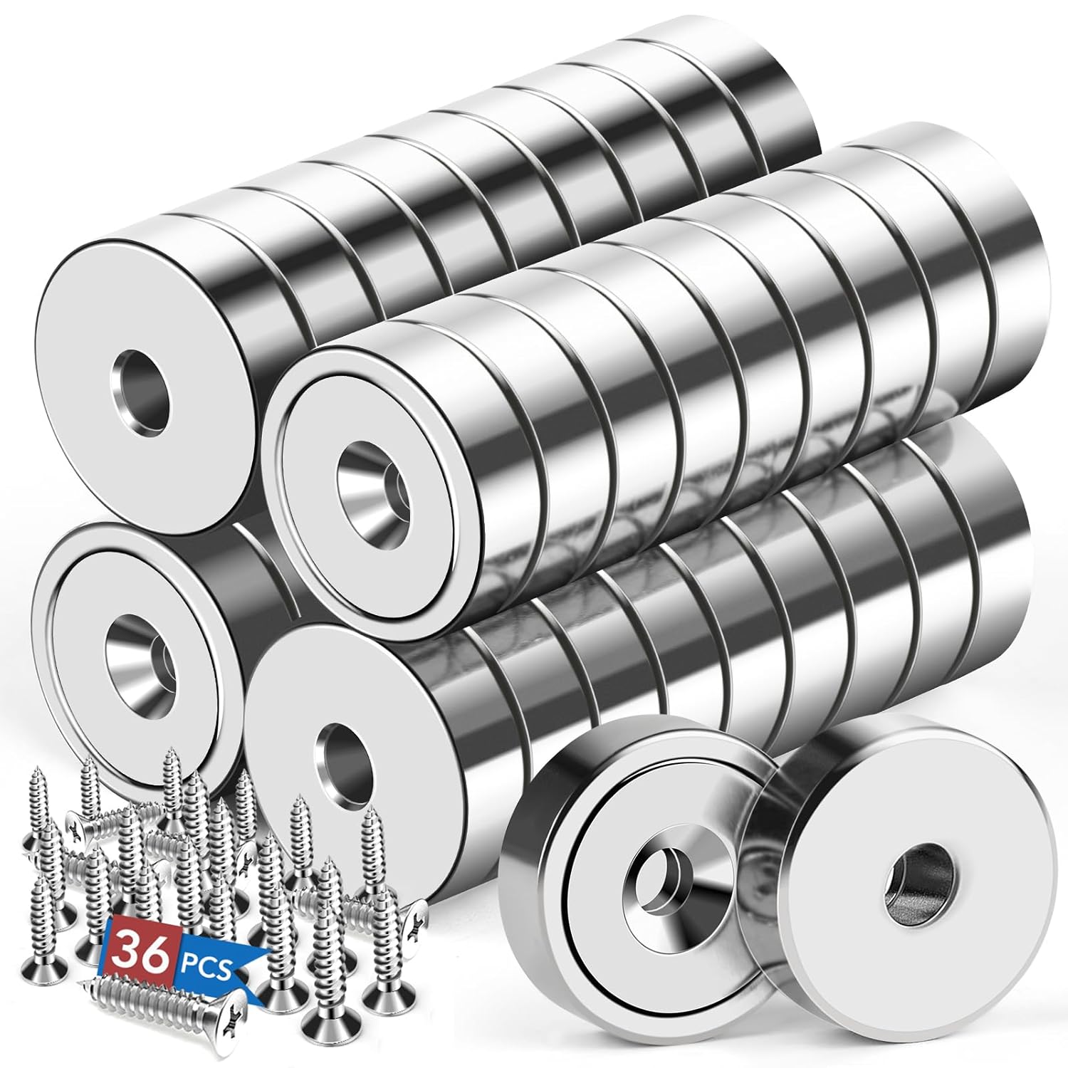 LOVIMAG 36Pcs Neodymium Cup Magnets with 20lbs Holding Power