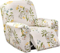 Floral Printed Recliner Cover 4-Piece Slipcover - Stretchy Protector