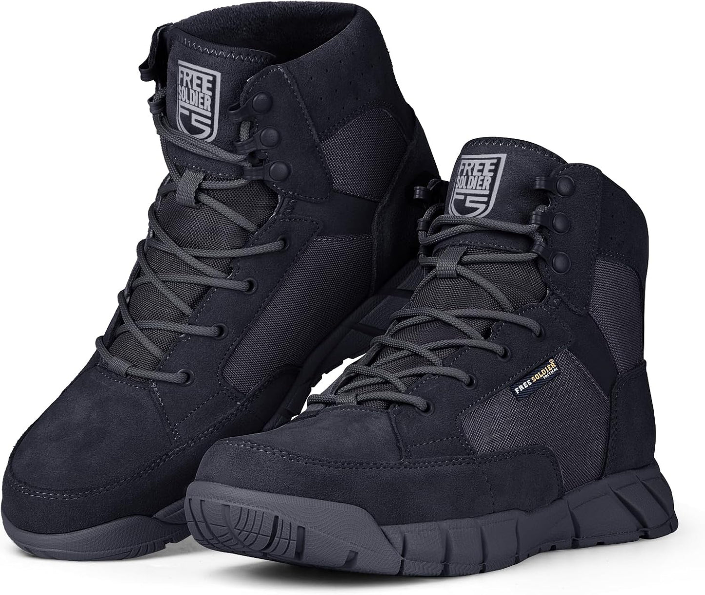 FREE SOLDIER Waterproof Hiking Work Boots for Men - Tactical Style