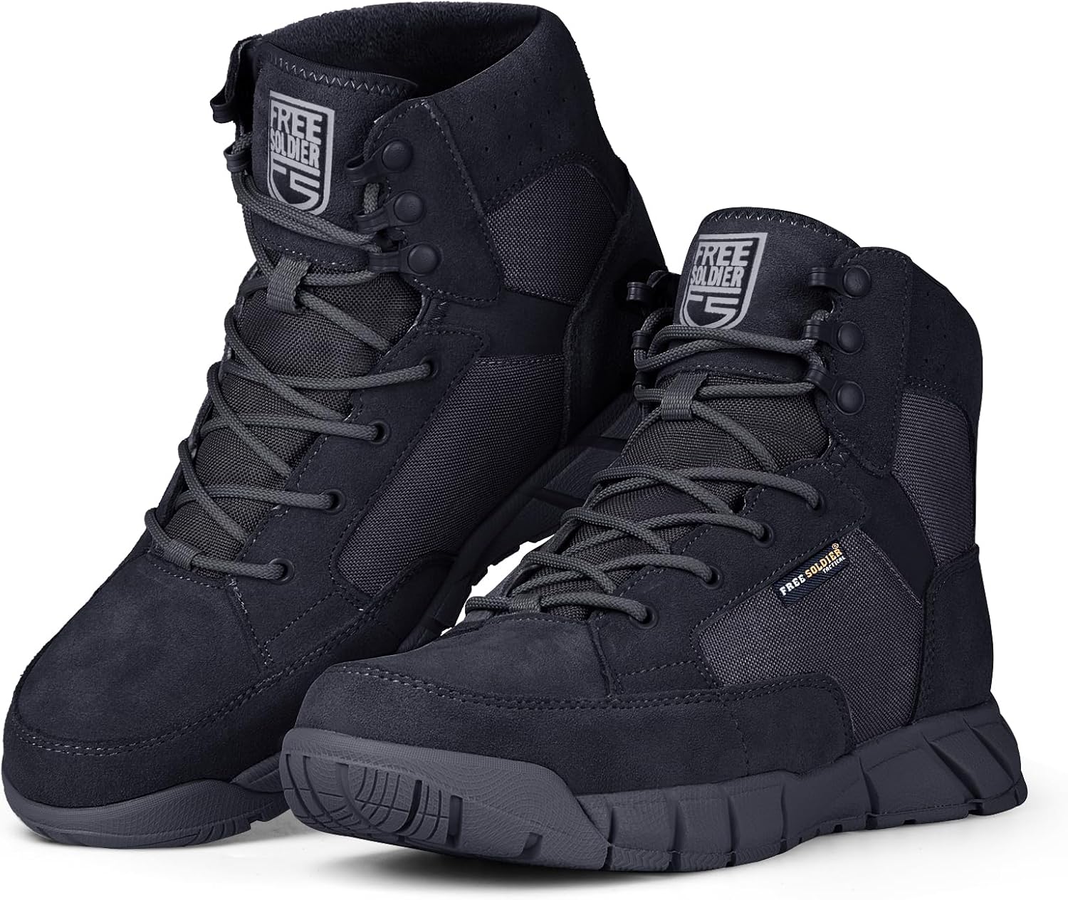 FREE SOLDIER Waterproof Hiking Work Boots for Men - Tactical Style