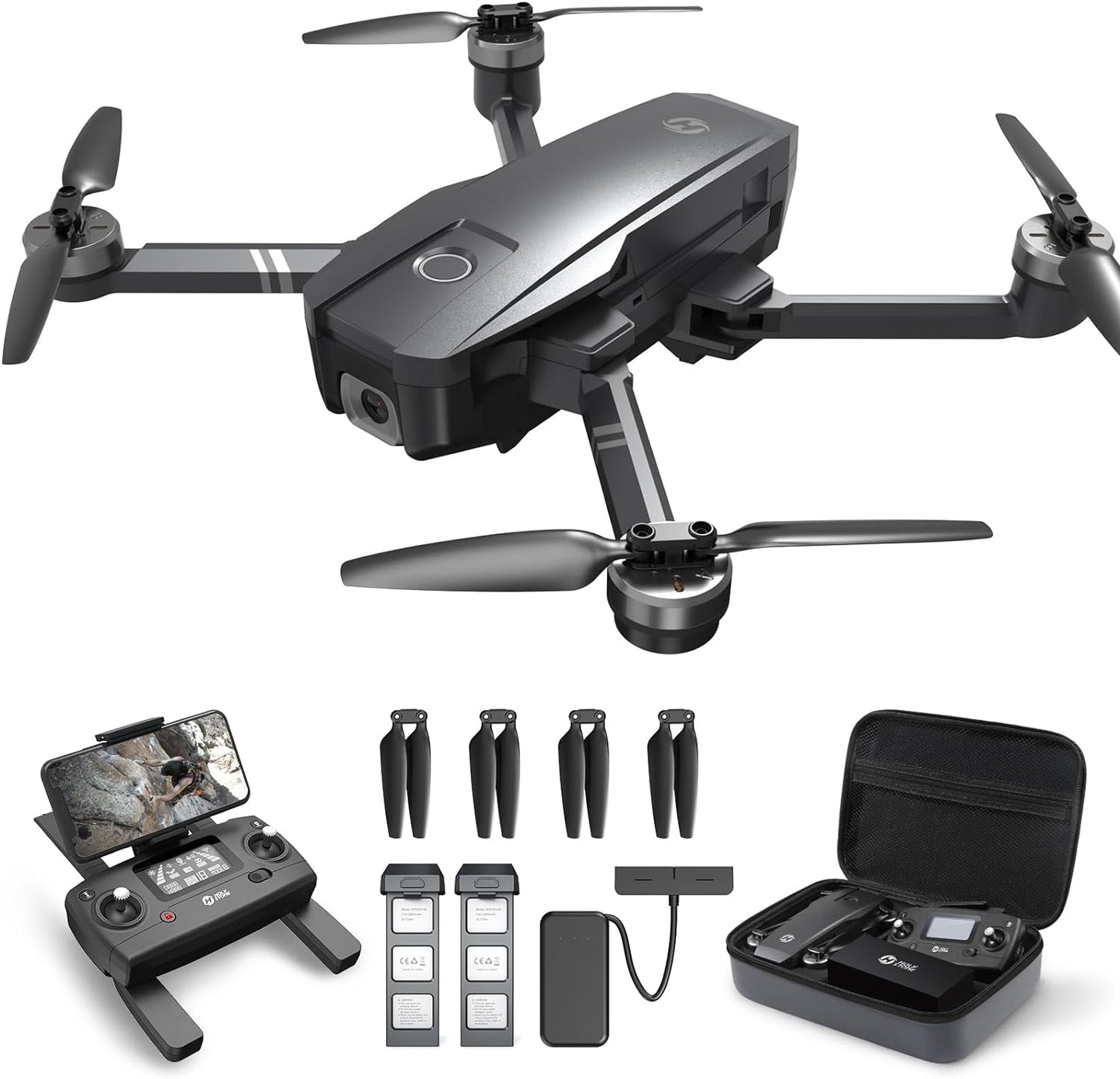 Holy Stone 4K Drone: 52 Mins Flight, GPS, Foldable, Brushless Motor, Auto Return