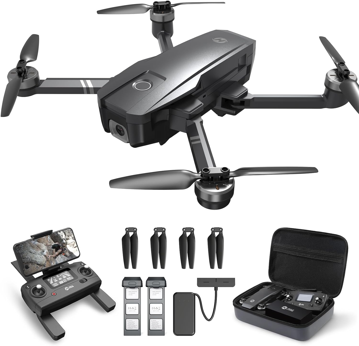 Holy Stone 4K Drone: 52 Mins Flight, GPS, Foldable, Brushless Motor, Auto Return
