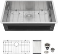 Logmey 33 in Undermount Kitchen Sink - Heavy 16 Gauge Single Bowl