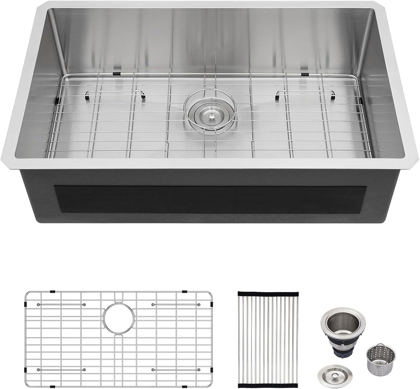 Logmey 33 Inch Undermount Kitchen Sink - Durable Stainless Steel