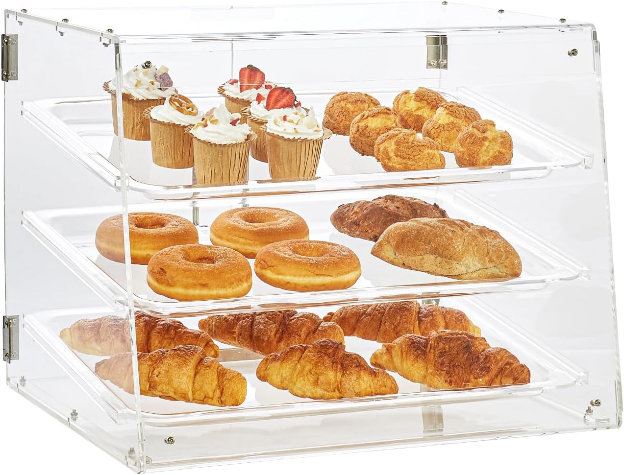 VEVOR Pastry Display Case for Bakery, 3-Tier Acrylic Showcase