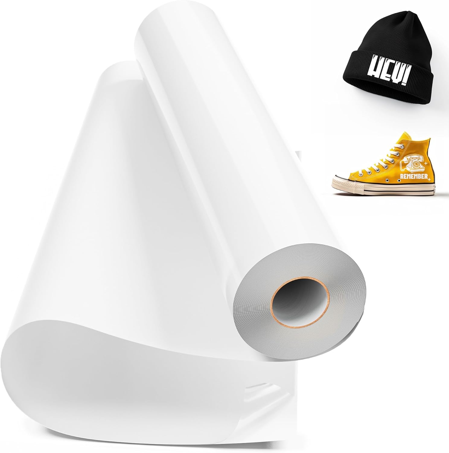 White Heat Transfer Vinyl Roll for Cricut and Cutting Machines
