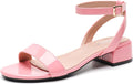 Women's Open Toe Ankle Strap Low Block Chunky Heels Sandals superior