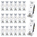 15 Amp Tamper Resistant White Electrical Outlet 20 Pack - Safe Home