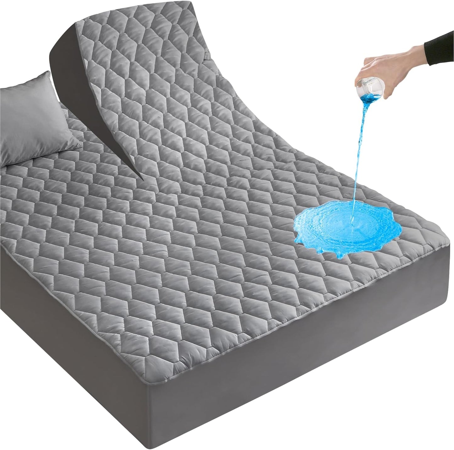 Lunsing Split Top King Mattress Protector for Adjustable Beds
