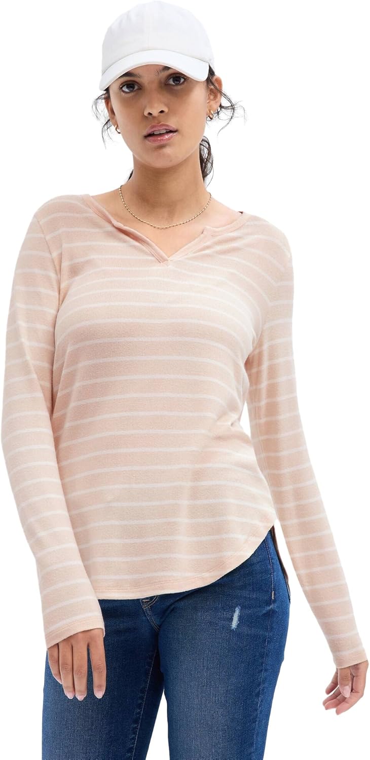 Cozy Split Neck Top - Ultimate Comfort by Gap