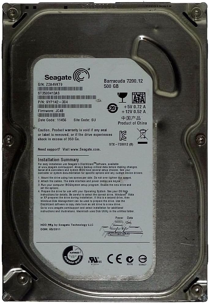 Seagate 500GB Barracuda SATA 6Gb/s 7200RPM Drive