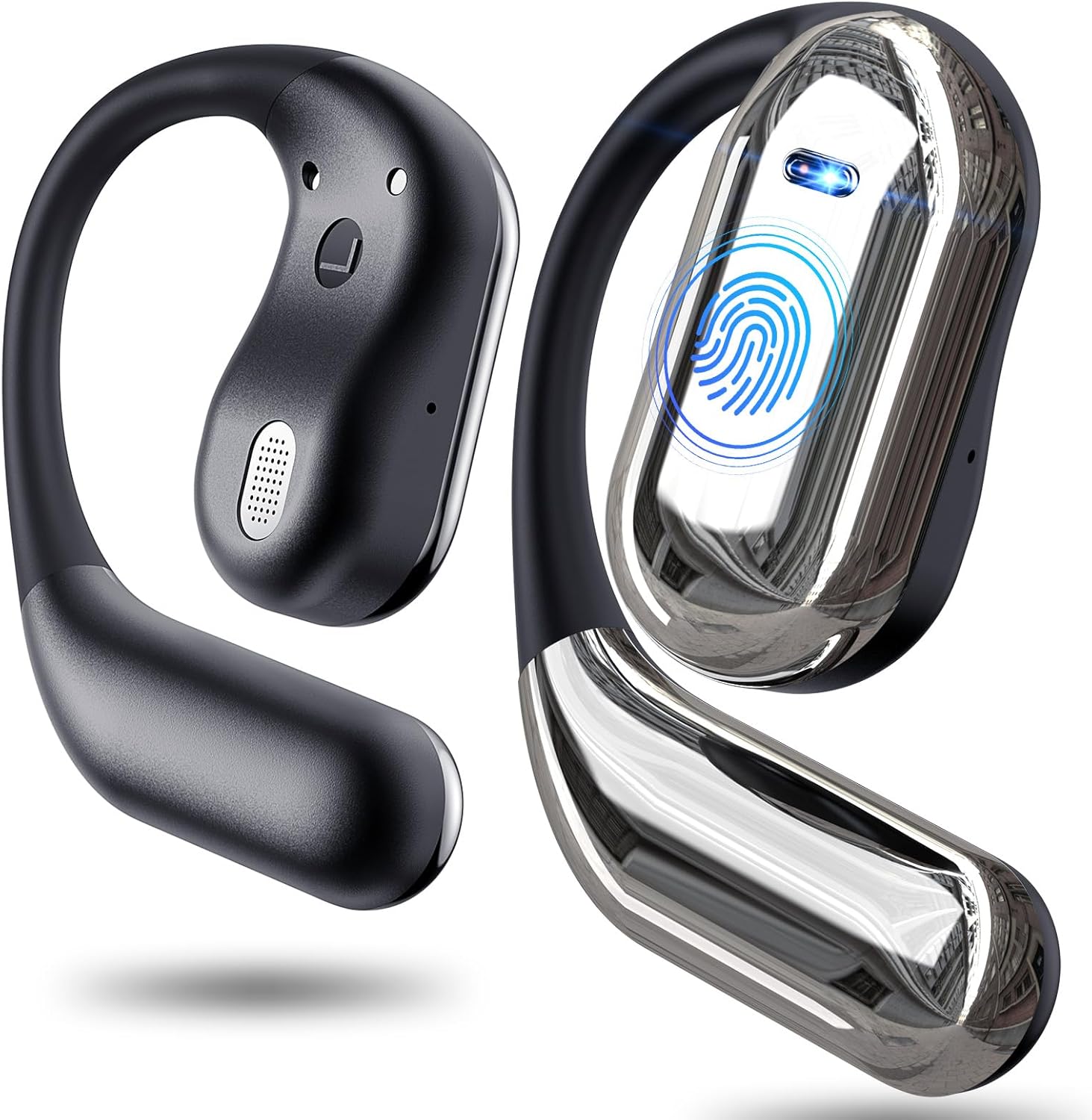 EUQQ Bluetooth 5.4 Earbuds: 50Hrs Playtime, Sport Hook Design