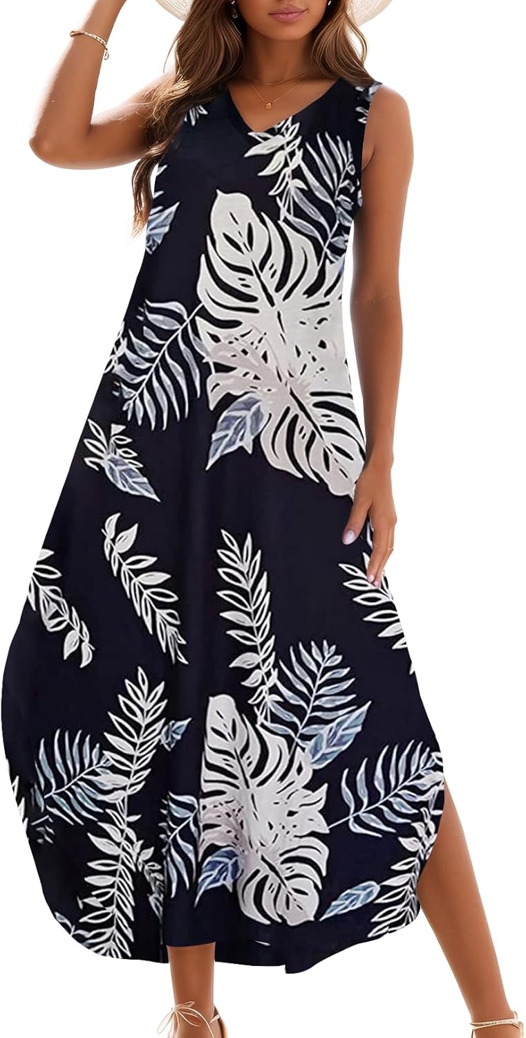 Zilcremo Women's Summer Casual Loose Sundress Long Dress