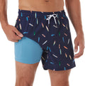 BRISIRA Mens Swim Trunks 5in Inseam - Quick Dry with Liner and Zipper