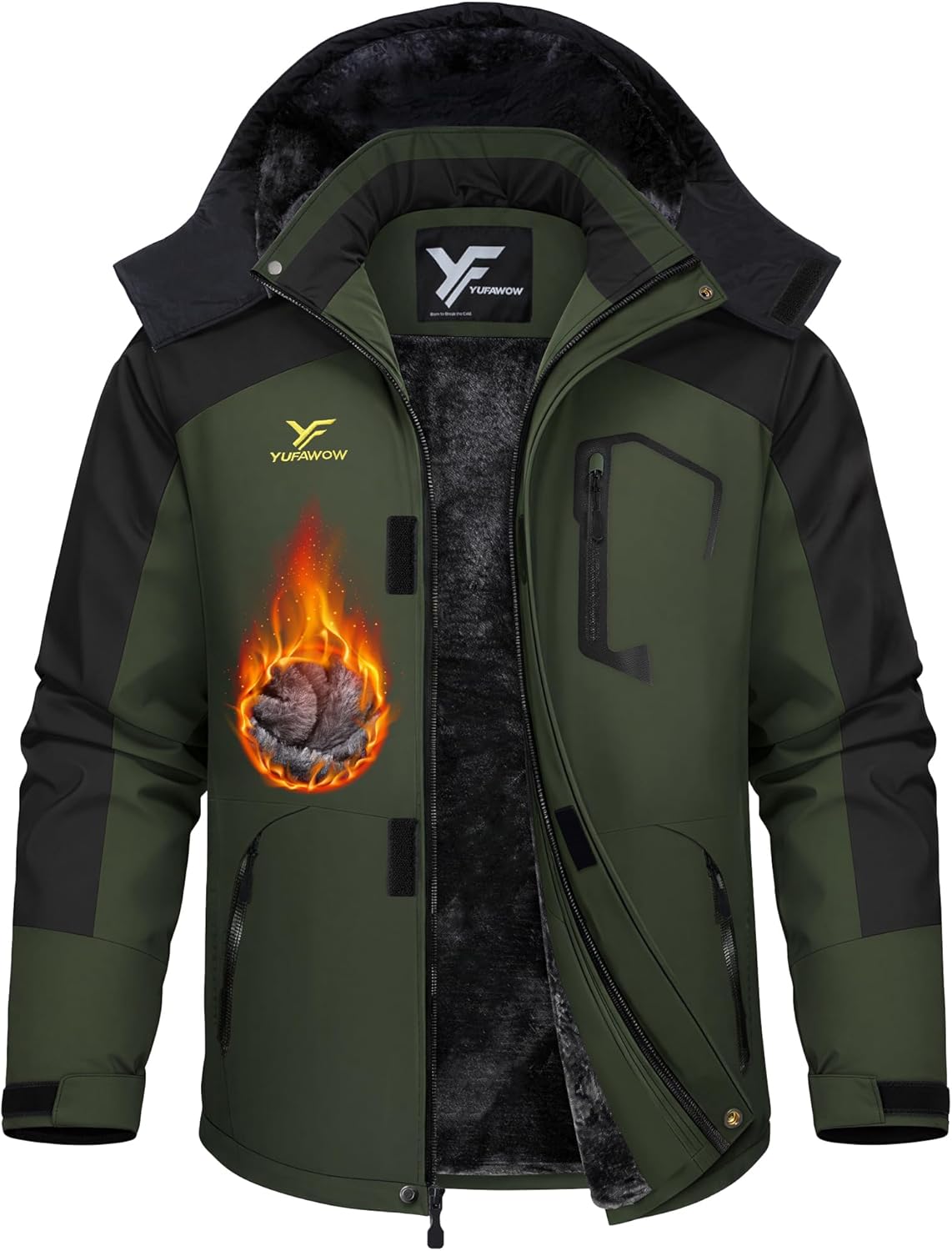 Men Winter Jacket Work Coat Waterproof Windbreaker Heavy Softshell
