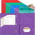 Henoyso 36 Pcs Plastic Folder with Clear Front Pocket - Durable