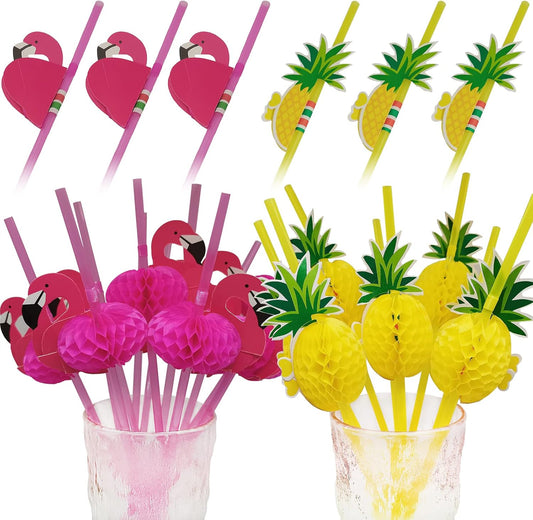 Tropical Party Straws - Fun & Colorful Luau Decor