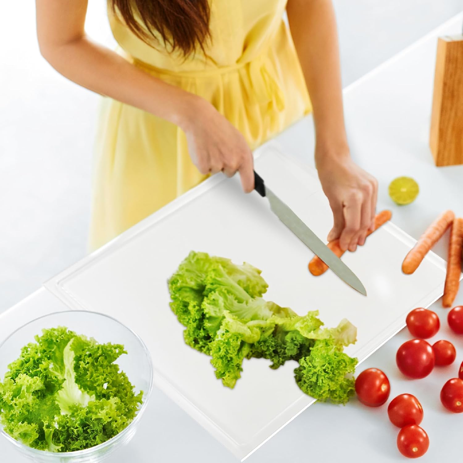 Acrylic Cutting Board with Juice Groove for Kitchen Decor