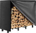 4FT Firewood Rack with Waterproof Cover - Heavy Duty Outdoor Wood