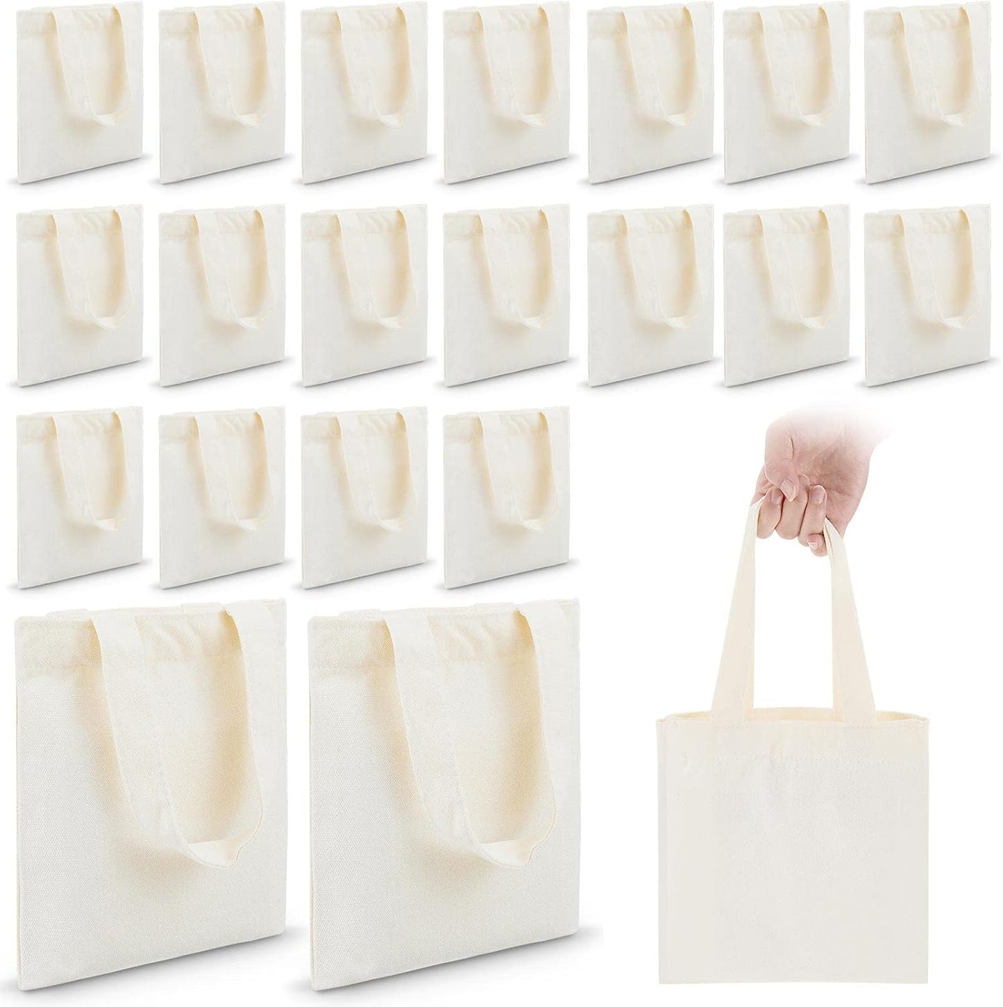 48 Pcs Mini Tote Bags for DIY Projects and Party Favors