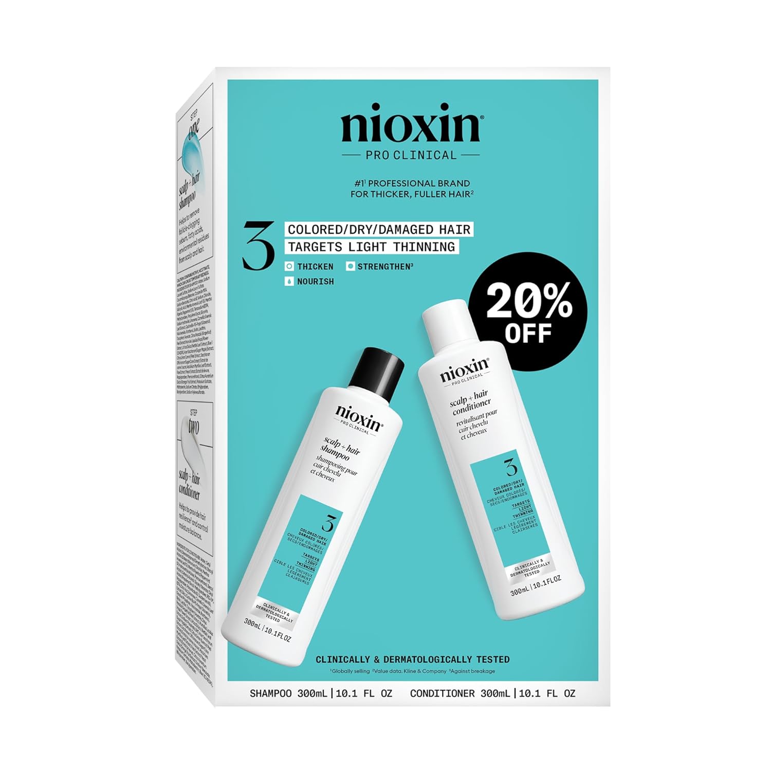 Nioxin Duo Kit for Colored, Dry, & Damaged Hair with Light Thinning
