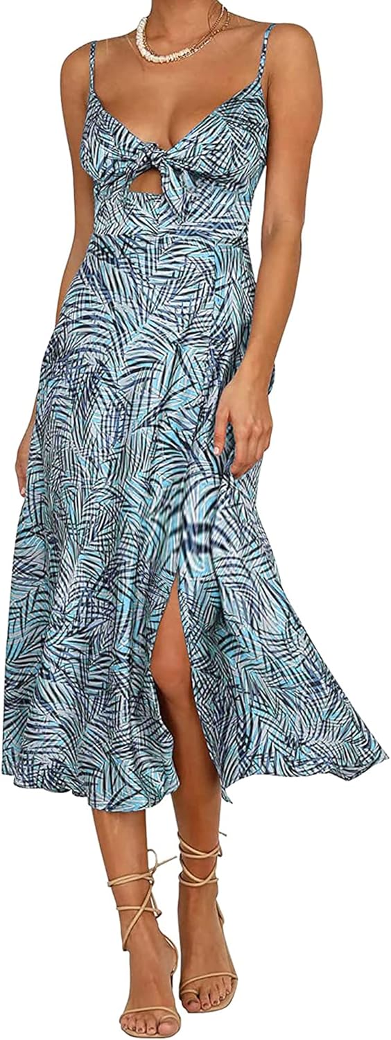 Fashionme Women Spaghetti Strap Midi Satin Dress for All Occasions
