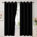 100% Blackout Curtains 52 x 72 in, 2 Panels - Full Room Darkening