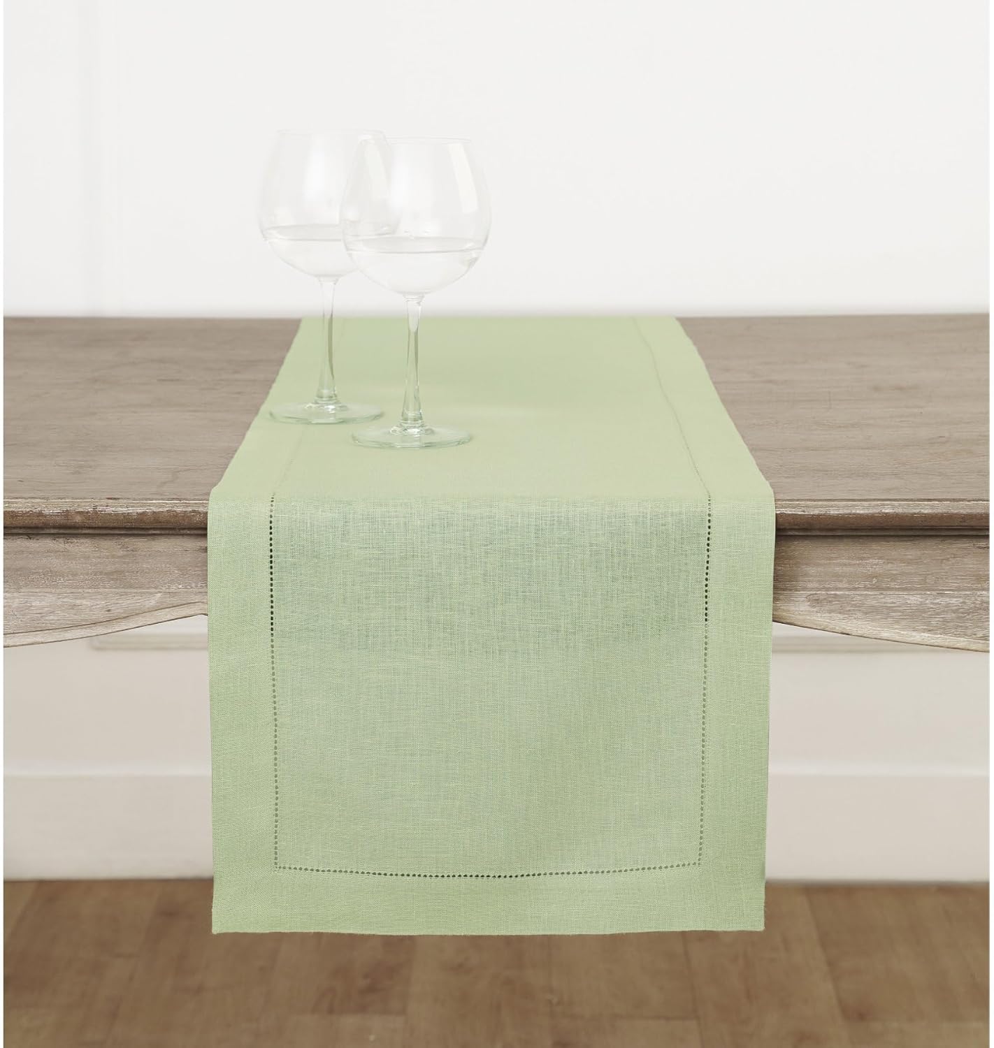 Elegant Sage Green Linen Table Runner for Stylish Occasions