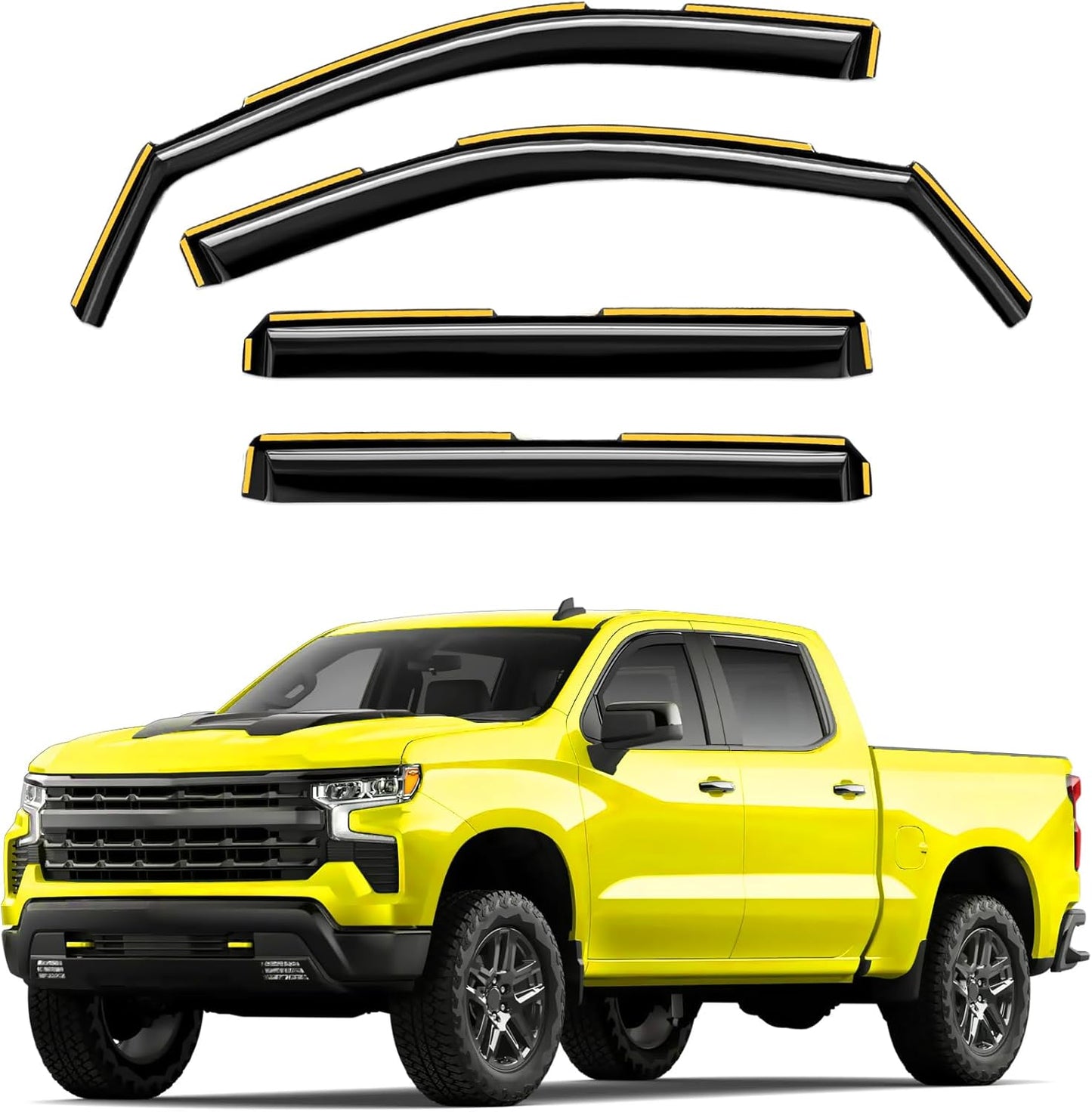 In-Channel Window Rain Guards for Chevy Silverado 2019-2025