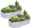4x2x1ft Galvanized Raised Garden Bed Kit 2 Pack - Durable Oval
