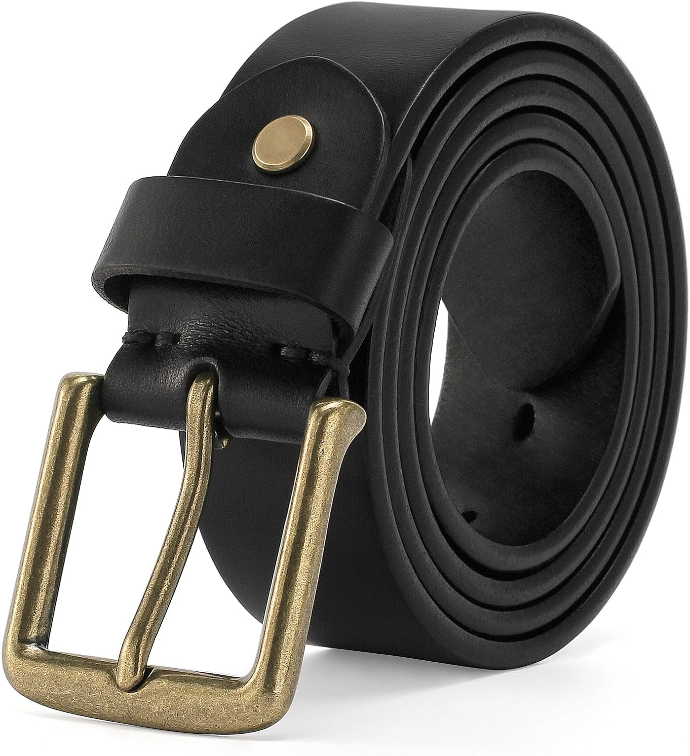 Thicken Full Grain Leather Mens Belt for Heavy Duty Work