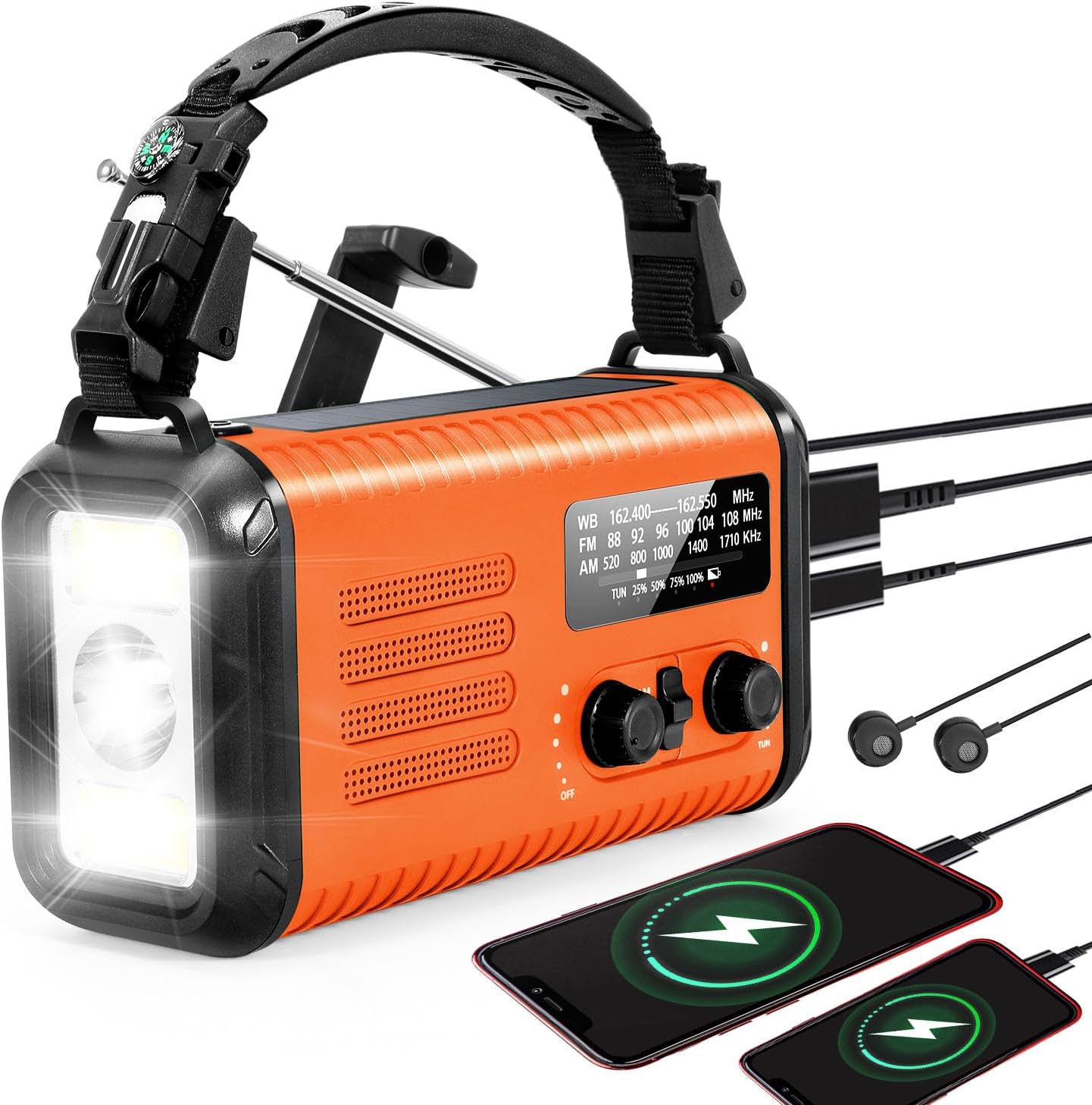 20000mAh Emergency Weather Radio with SOS Alarm & Flashlight