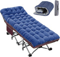 Folding Camping Cot for Adults with Pad - Heavy Duty 900 lb Capacity