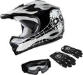DOT Youth Motocross Dirt Bike Helmet with Goggles Gloves - Safe