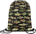 Feelyou Fishing Drawstring Backpack 13x15.7in - Vintage Pike Fish Gym
