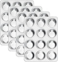 E-far 12-Cup Muffin Pan Set of 4 - Durable Stainless Steel Muffin Tins