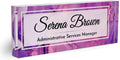 Customized Clear Acrylic Thick 8x3 in Desk Name Plate Block (Purple