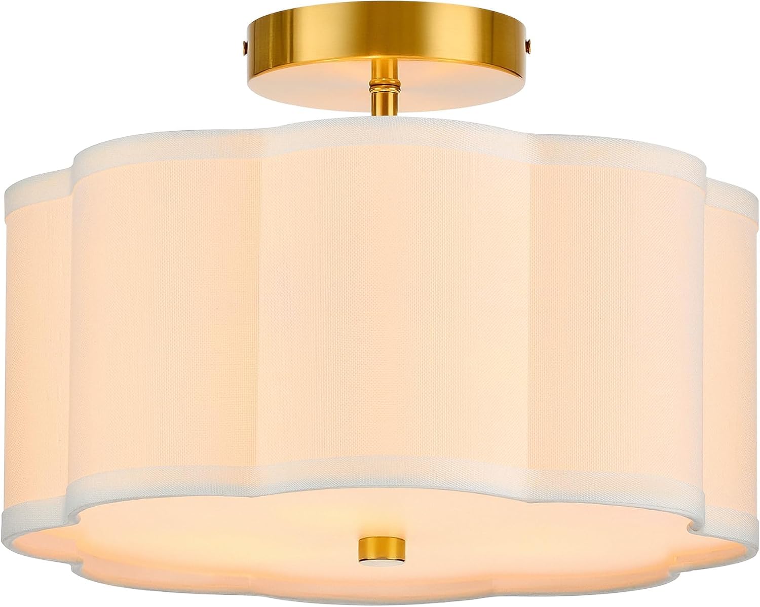 VONLUCE Semi Flush Mount Ceiling Light with Flower Shade
