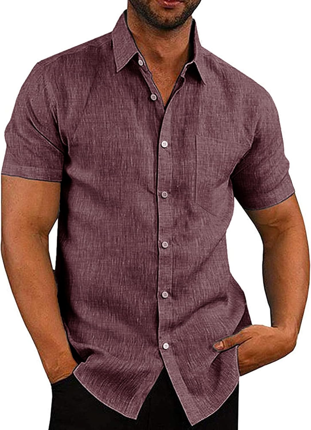 COOFANDY Men's Casual Button Down Linen Shirts for Summer